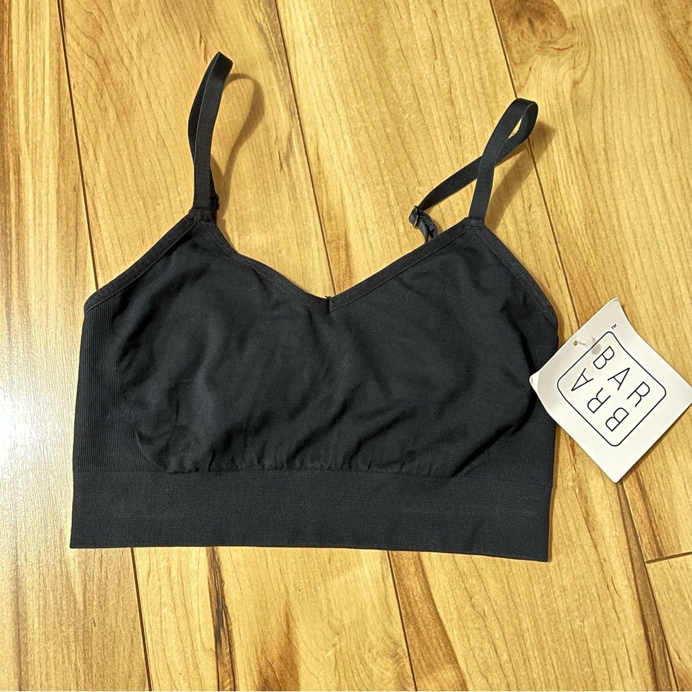 Bra Bar Women's Sz 28-30 A-DDD (Small) Soft Crop All Day Bra Black Stretch NWT